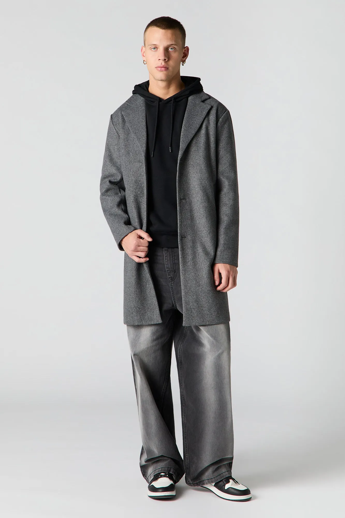 Button Front Peacoat sold by Urban Planet product image thumbnail 4