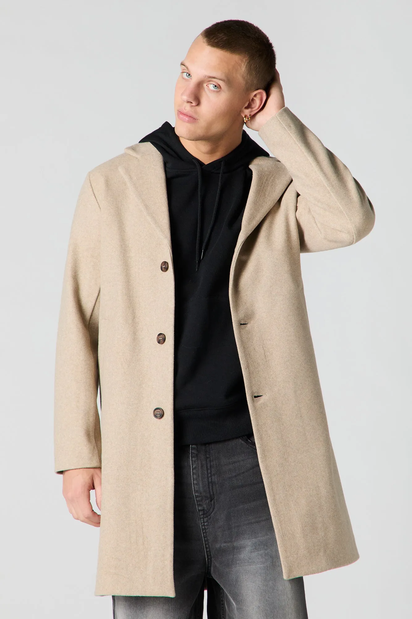 Button Front Peacoat sold by Urban Planet product image thumbnail 5