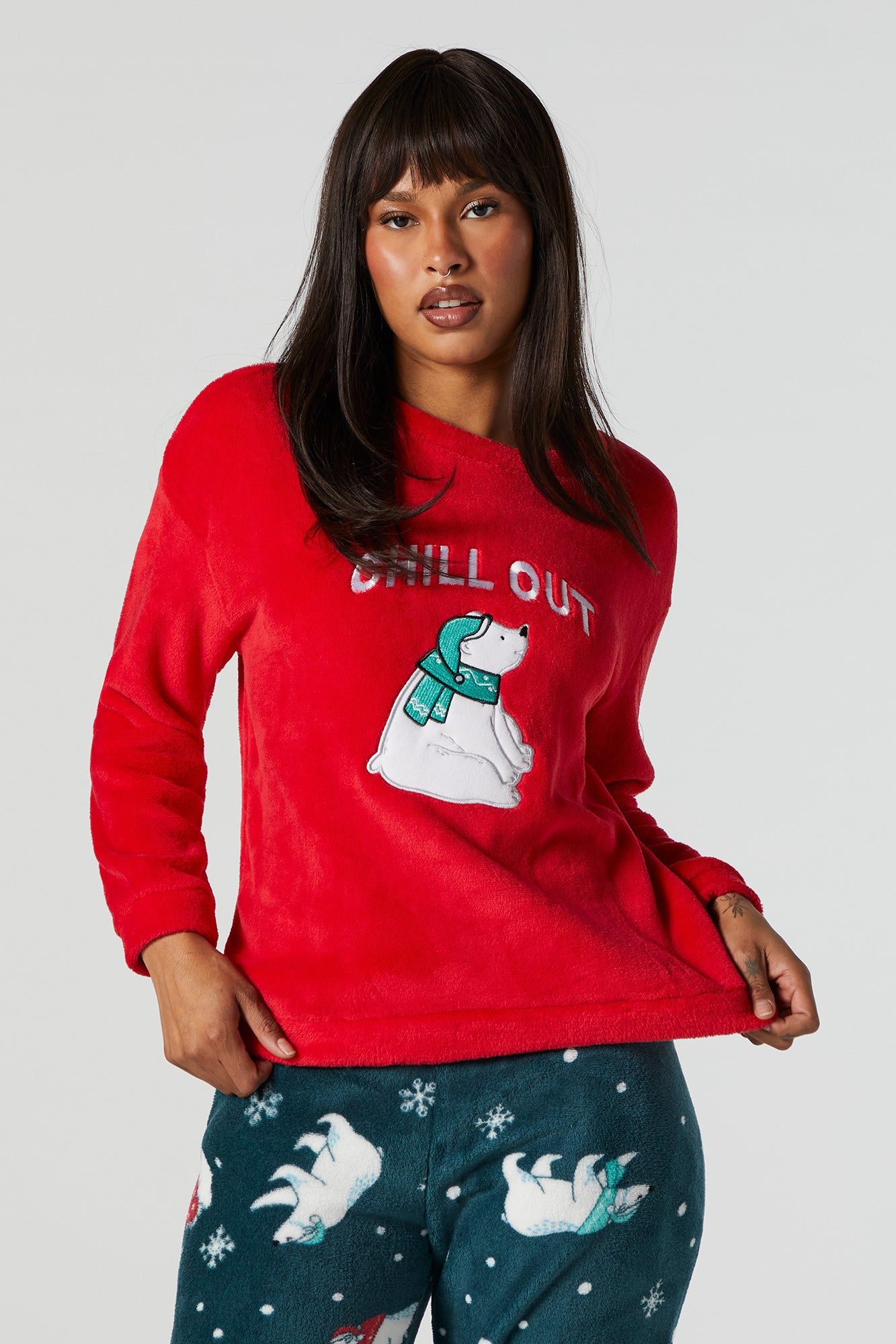 Plush Chill Out 2 Piece Pajama Set sold by Urban Planet product image thumbnail 3