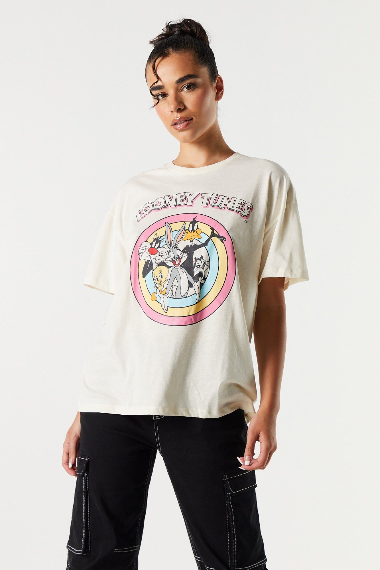 T-shirt de coupe garçonne à imprimé Looney Tunes sold by Urban Planet