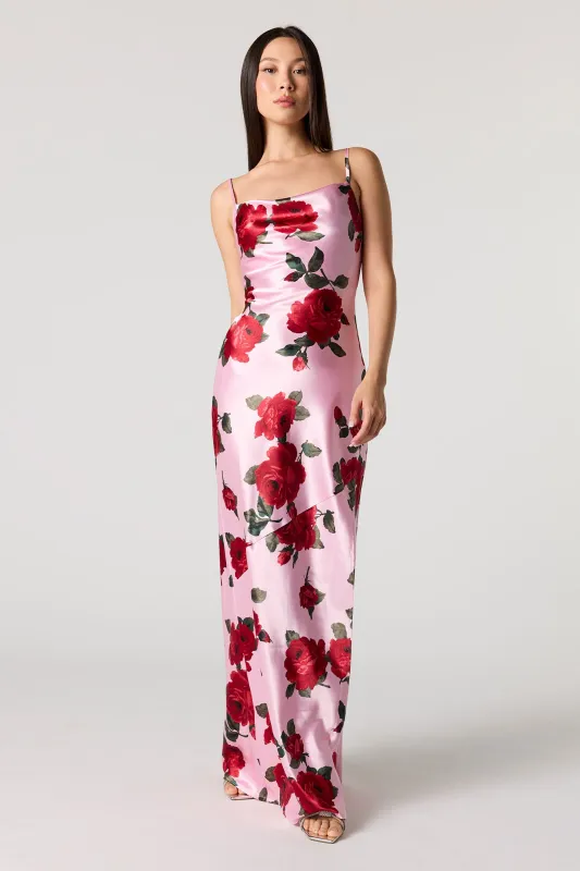 Satin Cowl Neck Maxi Dress sold by Urban Planet