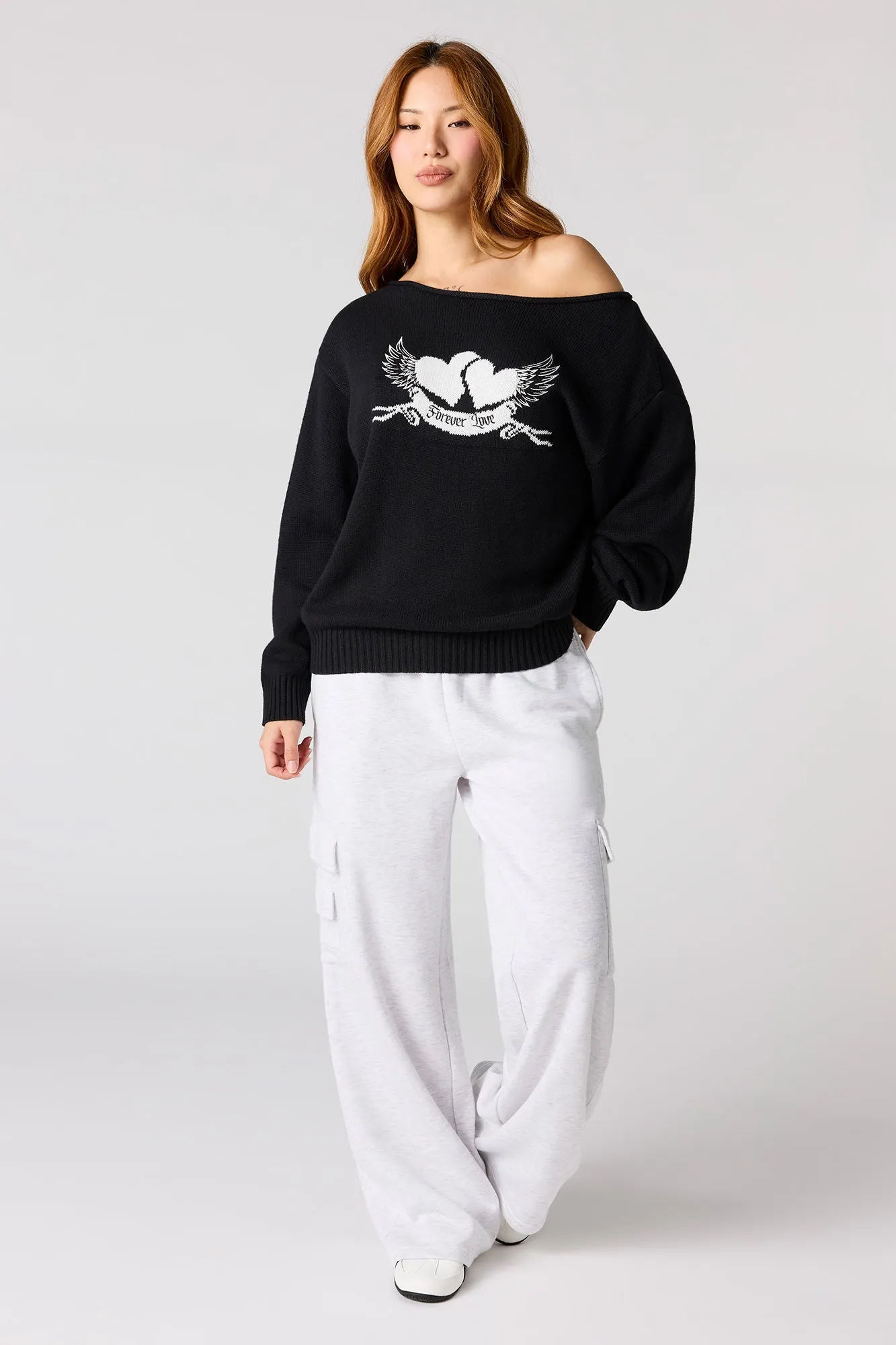 Embroidered Off Shoulder Sweater sold by Urban Planet product image thumbnail 3