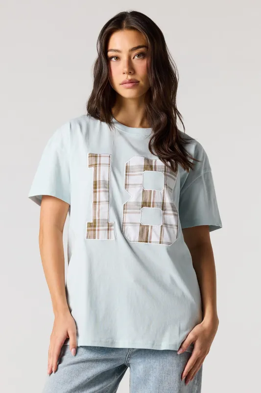 18 Twill Embroidered Oversized T-Shirt sold by Urban Planet