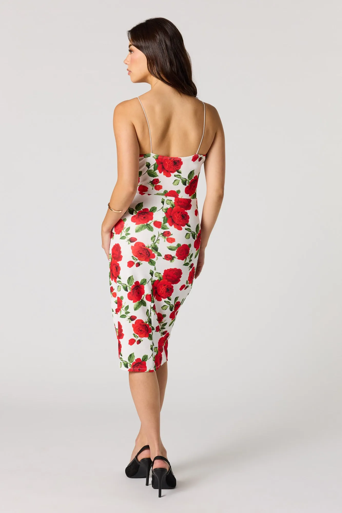 Crepe Fitted Slit Braless Midi Dress sold by Urban Planet product image thumbnail 2