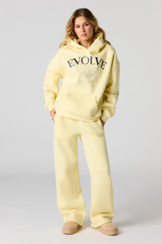 Evolve HD Print Wide Leg Fleece Sweatpant sold by Urban Planet