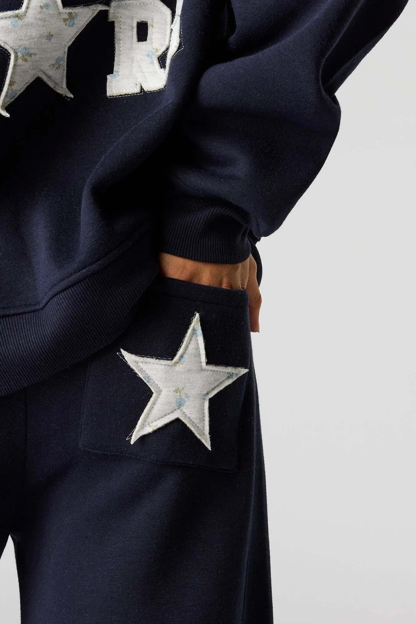 Lucky Star Applique Wide Leg Fleece Sweatpant sold by Urban Planet product image thumbnail 4