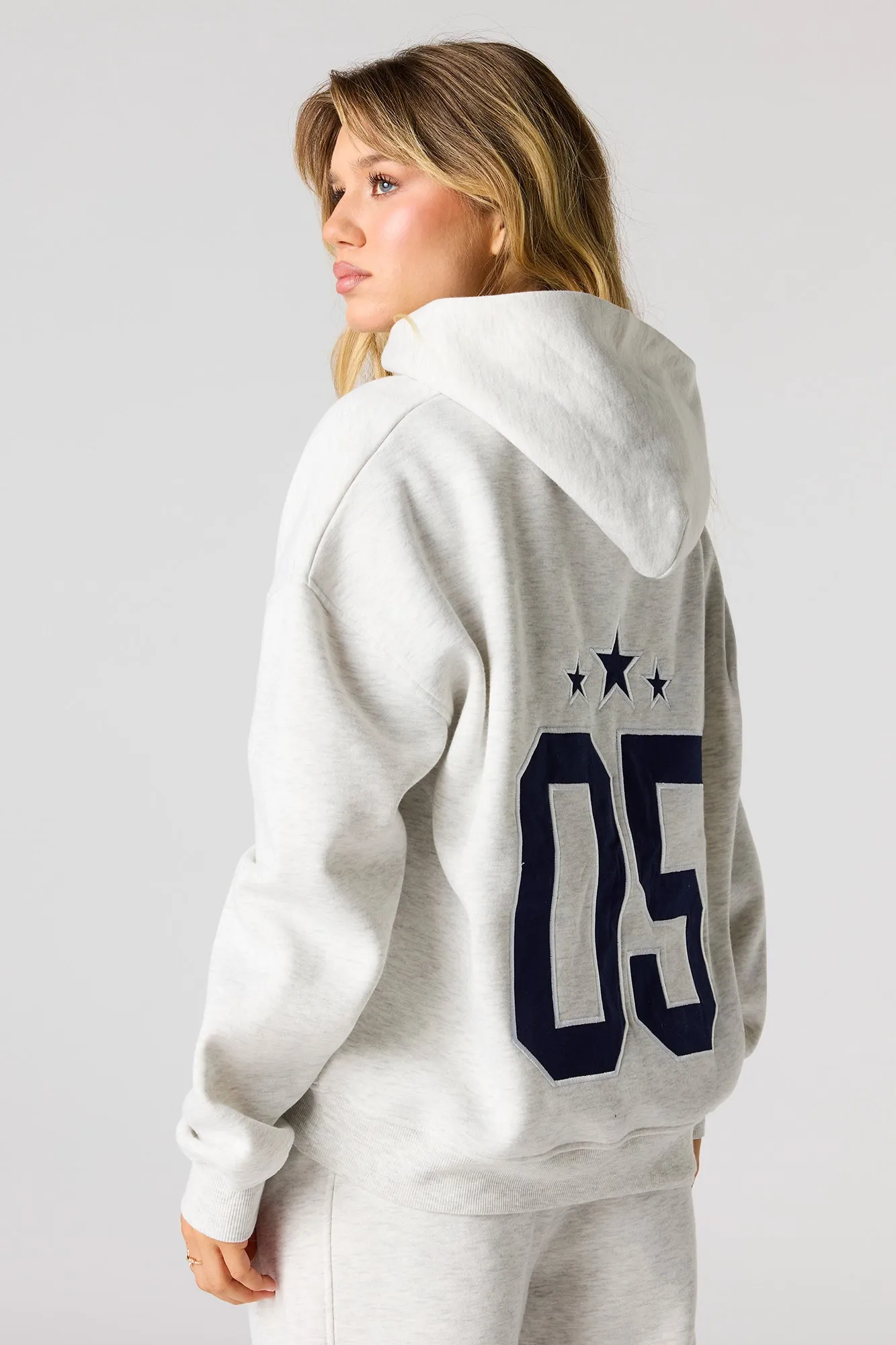London Twill Embroidered Boxy Fleece Hoodie sold by Urban Planet product image thumbnail 2