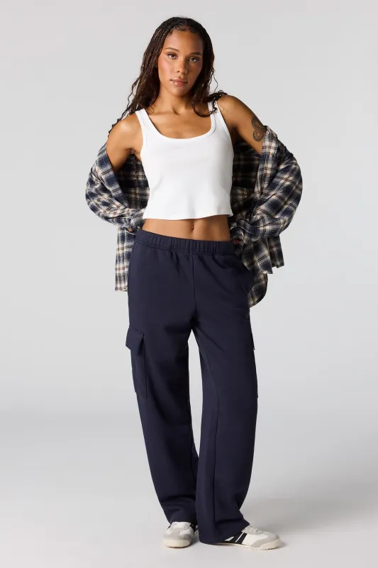 Wide Leg Cargo Fleece Sweatpant sold by Urban Planet