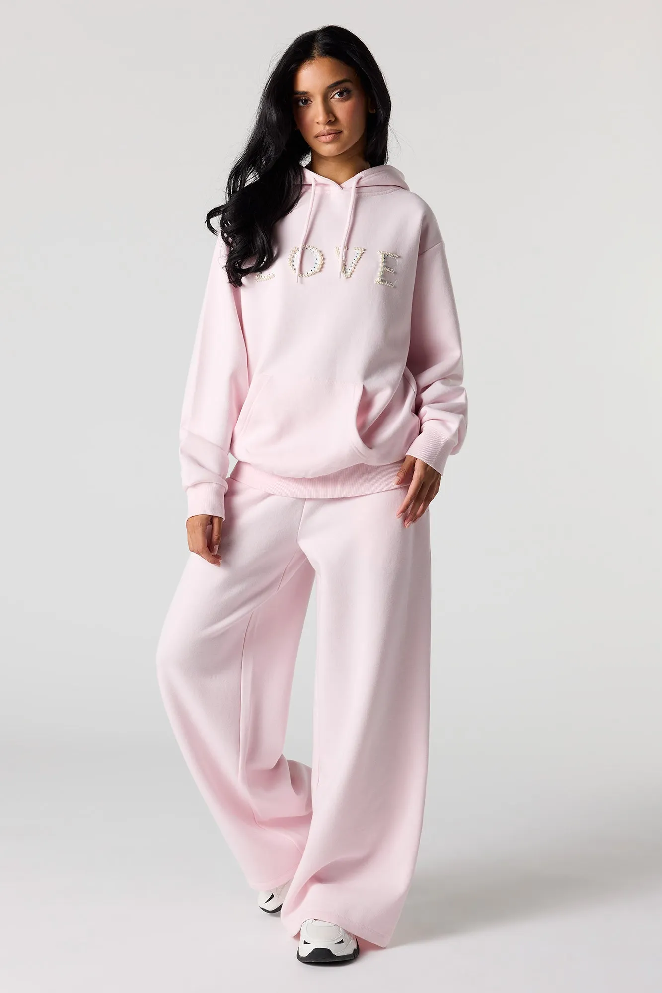 Rhinestone Faux Pearl Fleece Hoodie sold by Urban Planet product image thumbnail 3