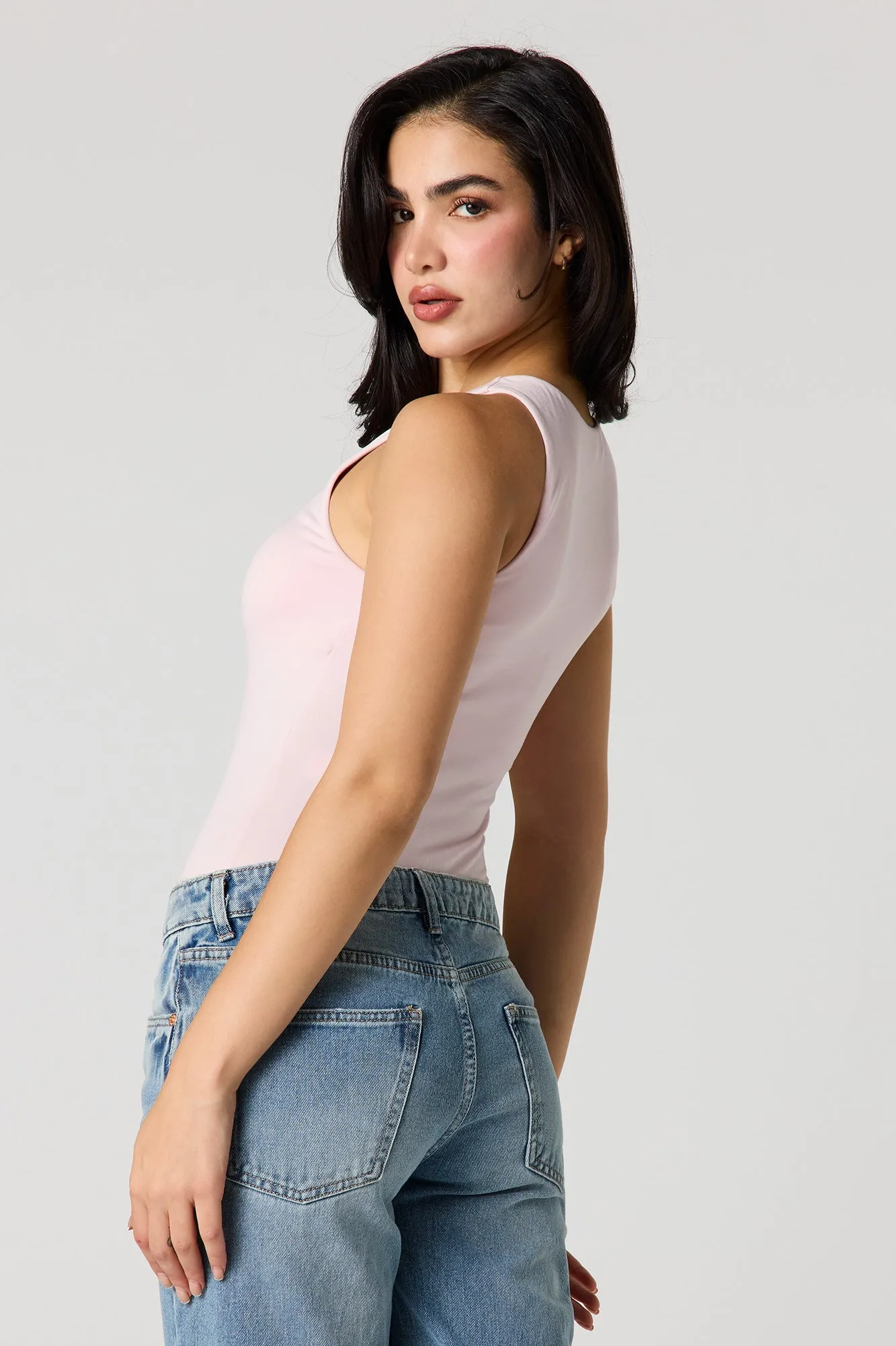 Crew Neck Sleeveless Braless Bodysuit sold by Urban Planet product image thumbnail 2