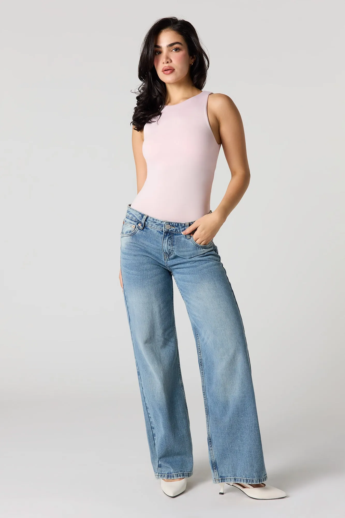 Crew Neck Sleeveless Braless Bodysuit sold by Urban Planet product image thumbnail 3