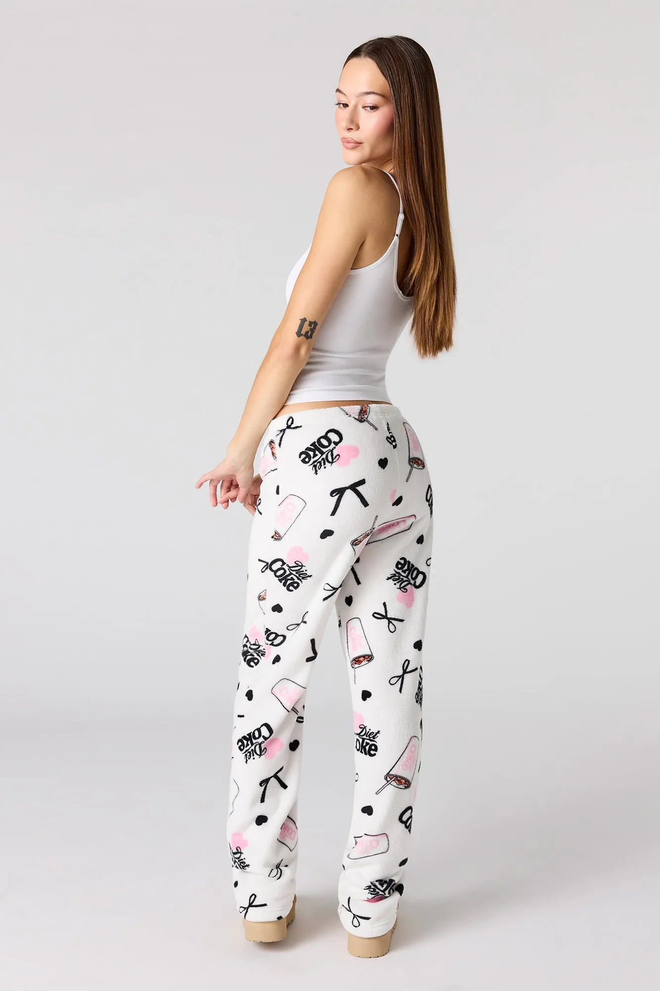 Diet Coke Print Plush Pajama Pant sold by Urban Planet product image thumbnail 3