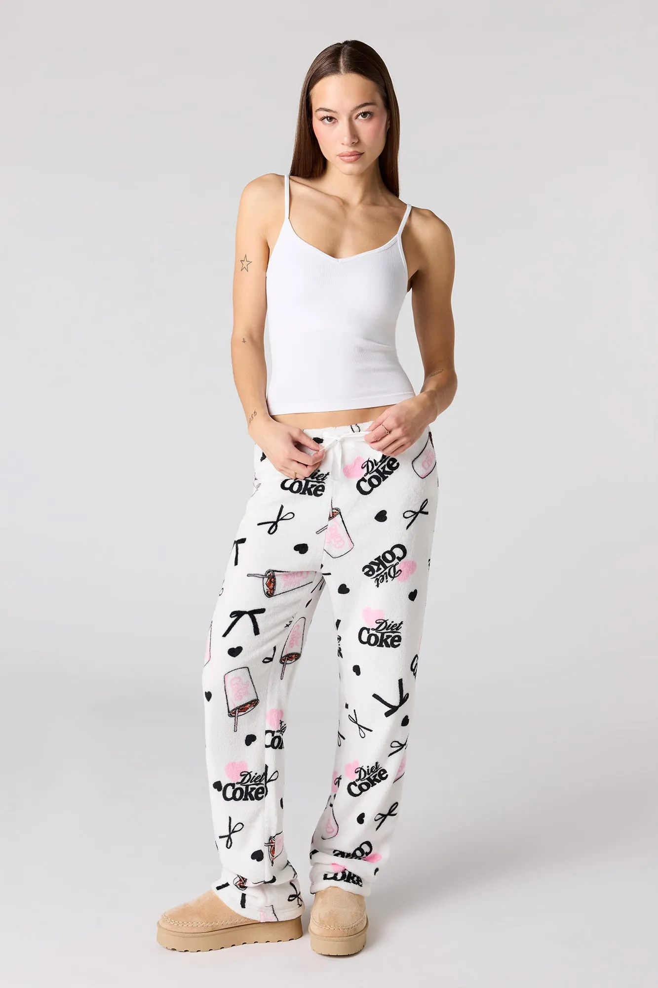 Diet Coke Print Plush Pajama Pant sold by Urban Planet