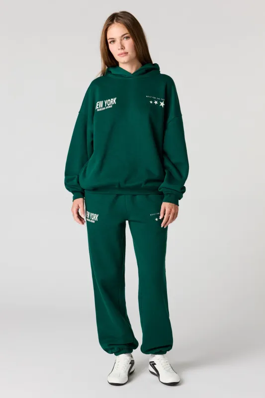 NY HD Print Fleece Jogger sold by Urban Planet