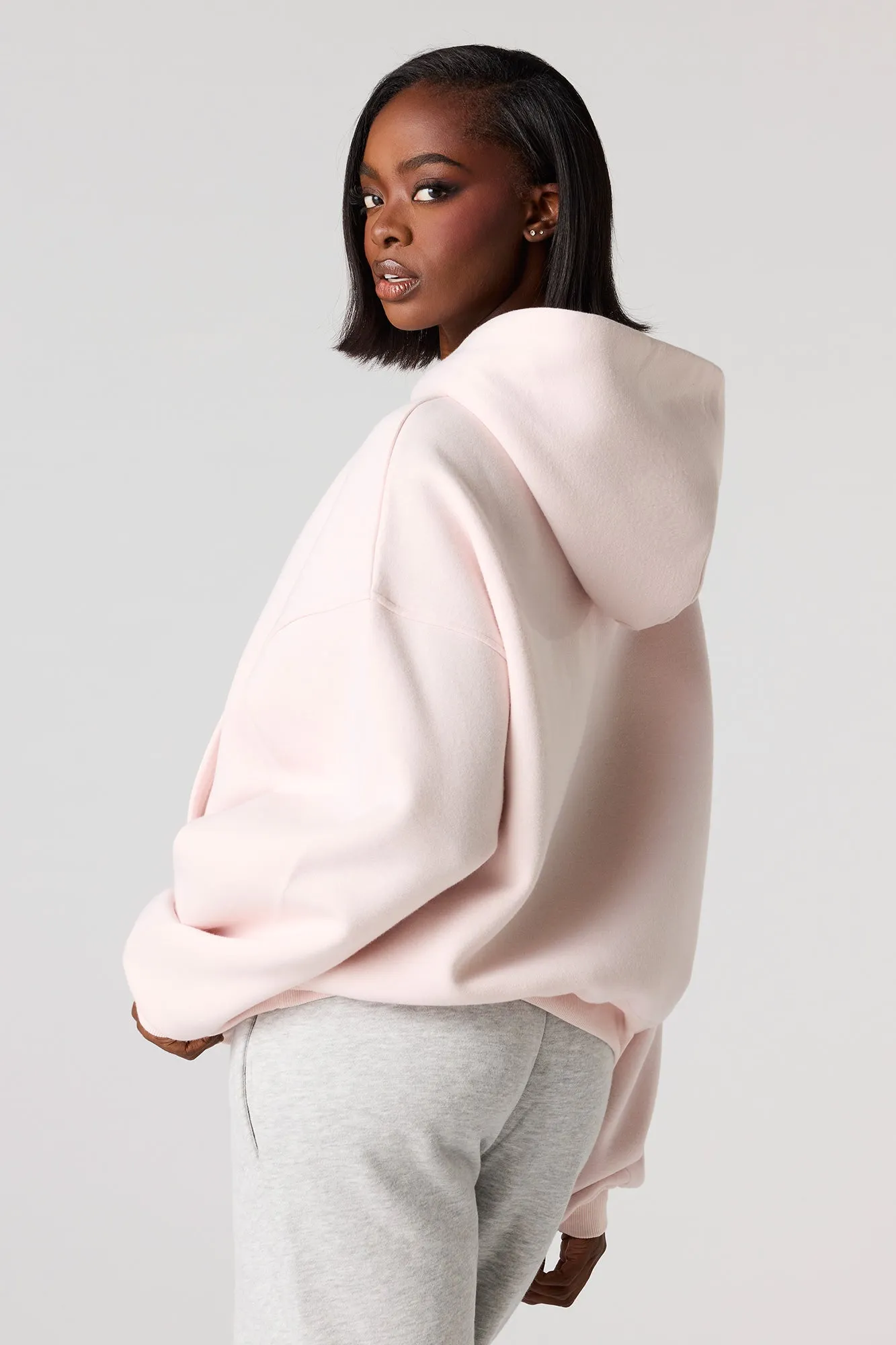 Brat Flock Print Boxy Fleece Hoodie sold by Urban Planet product image thumbnail 2