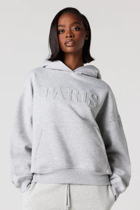 Embossed Boxy Fleece Hoodie sold by Urban Planet