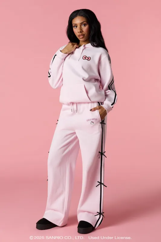 Hello Kitty® Puff Print 3D Bow Wide Leg Sweatpant sold by Urban Planet