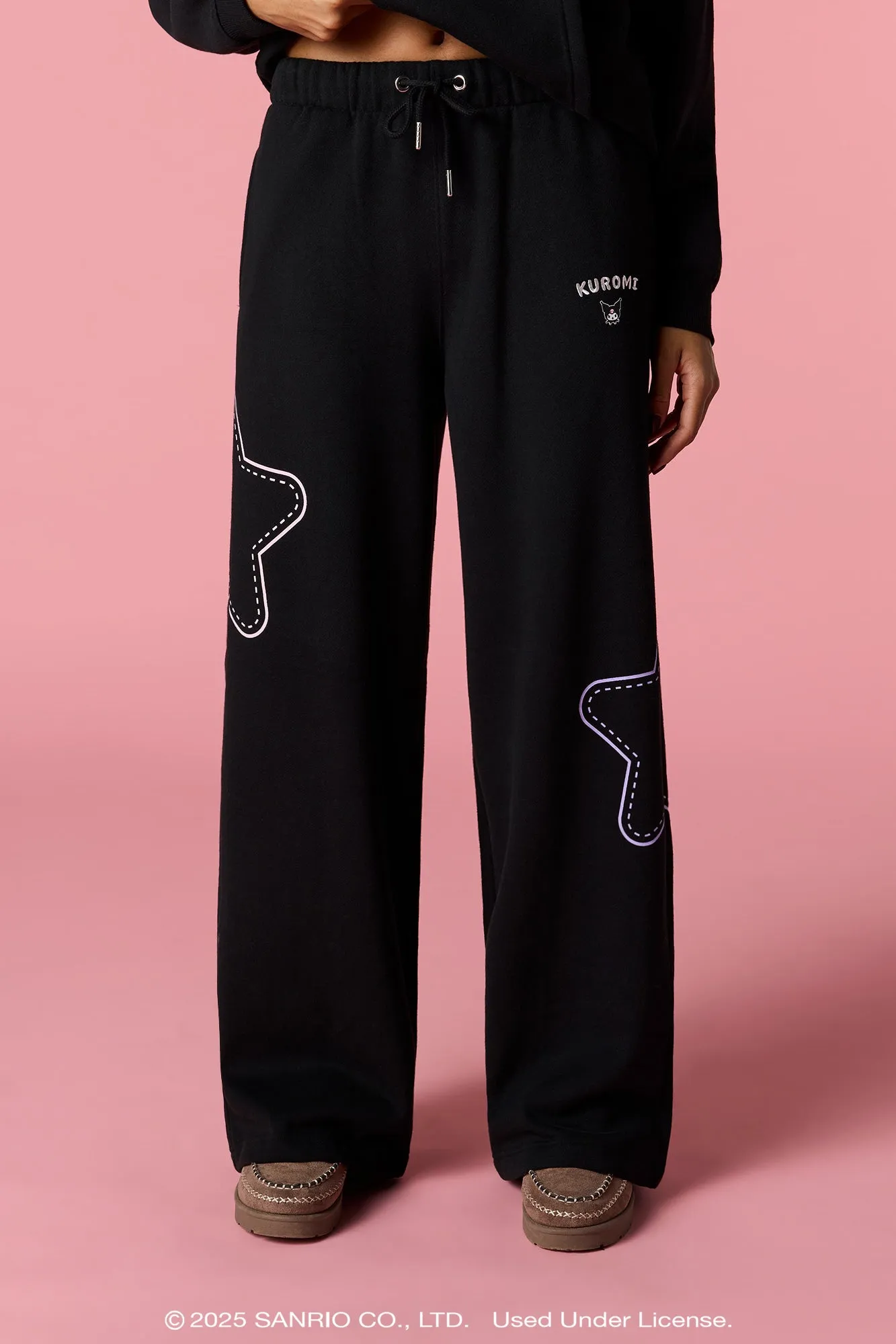 Kuromi™ Embroidered Wide Leg Sweatpant sold by Urban Planet product image thumbnail 2