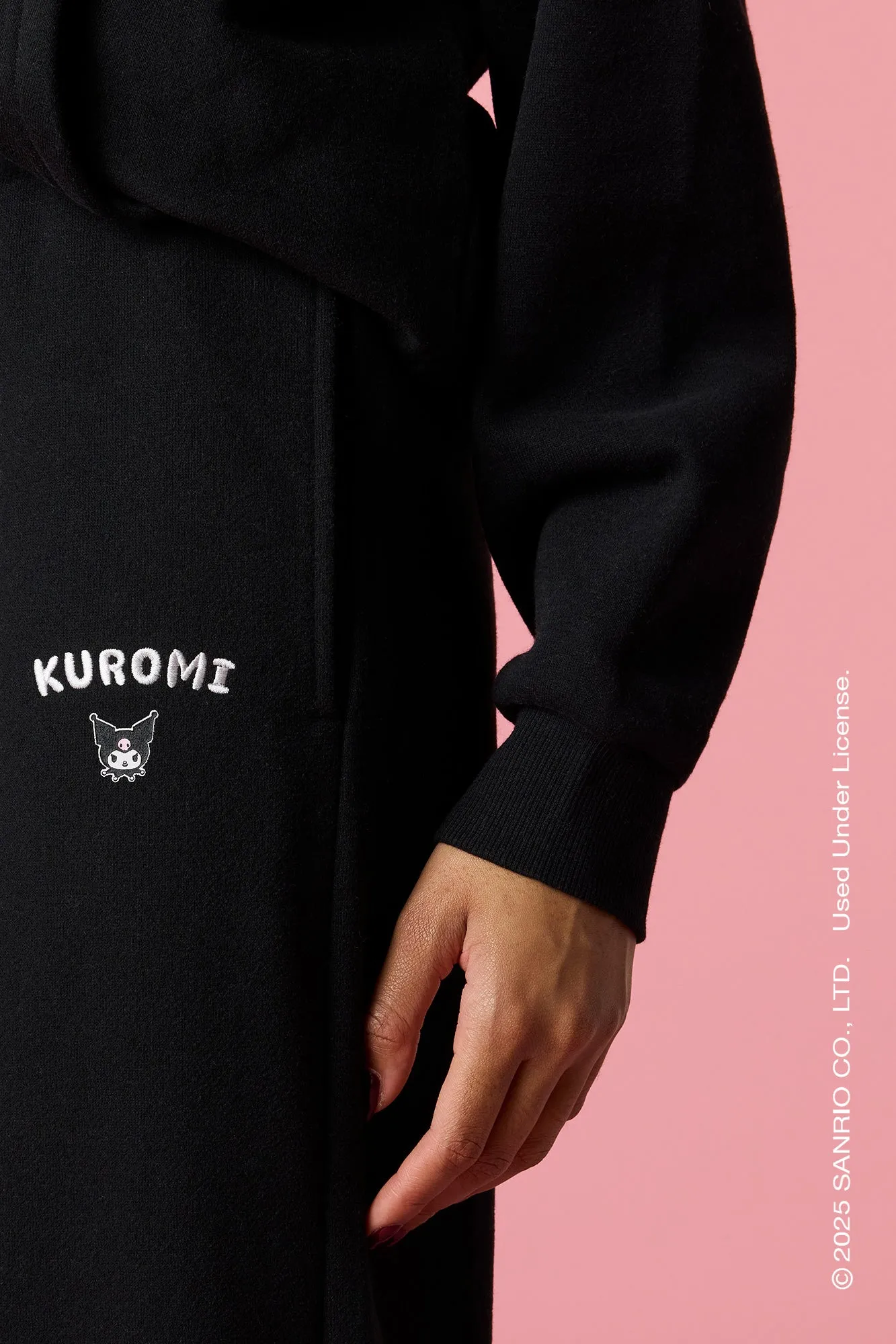 Kuromi™ Embroidered Wide Leg Sweatpant sold by Urban Planet product image thumbnail 4