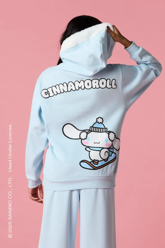 Cinnamoroll™ Puff Print Faux Fur Trim Hoodie sold by Urban Planet
