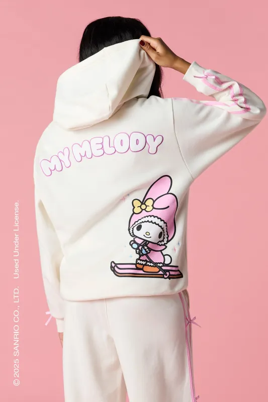 My Melody™ Puff Print 3D Bow Hoodie sold by Urban Planet