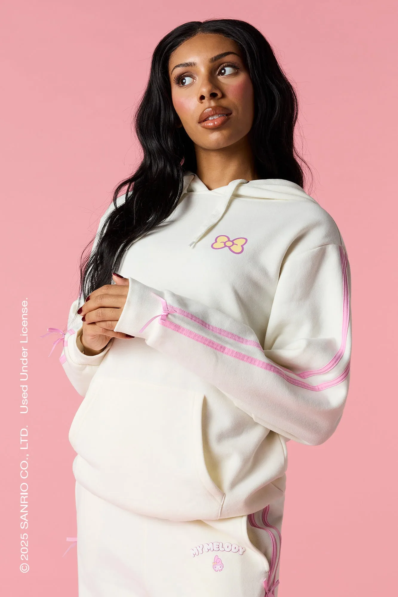 My Melody™ Puff Print 3D Bow Hoodie sold by Urban Planet product image thumbnail 2