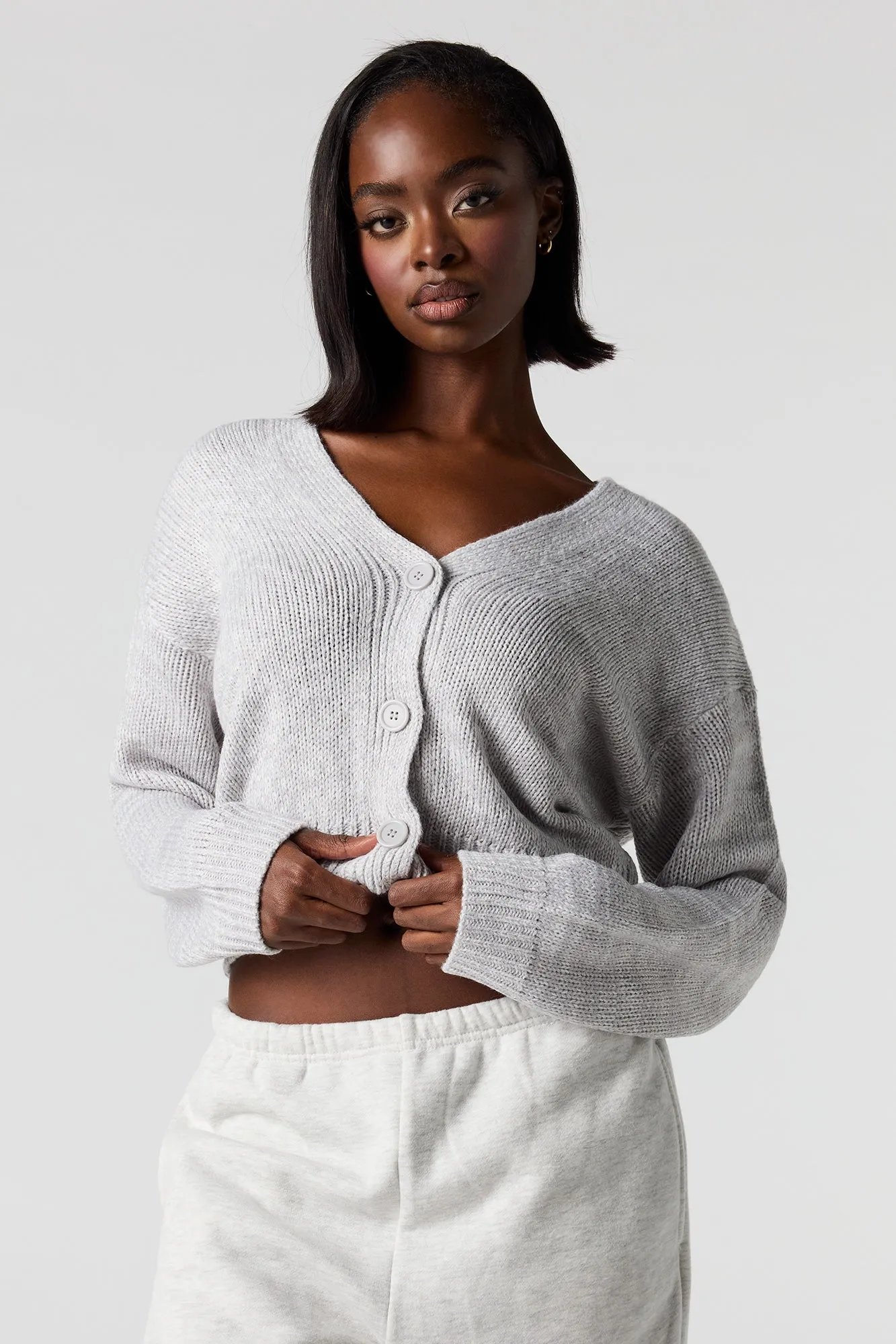 Knit Button-Up Cardigan sold by Urban Planet product image thumbnail 4