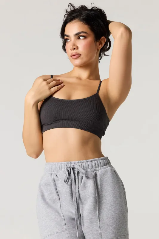 Seamless Ribbed Bralette with Built-In Cups sold by Urban Planet