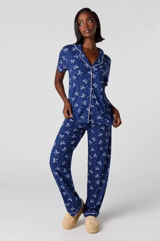 Soft Button-Up Top & Pant Pajama Set sold by Urban Planet
