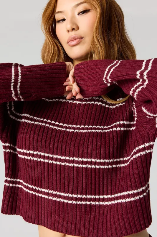 Striped Ribbed Knit Sweater sold by Urban Planet