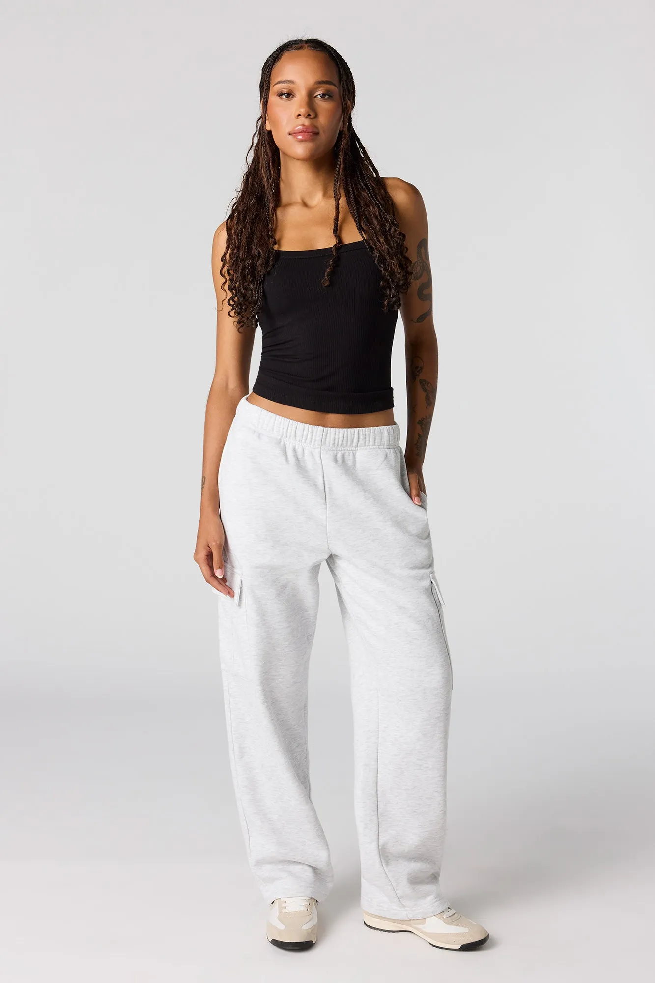 Wide Leg Cargo Sweatpant sold by Urban Planet