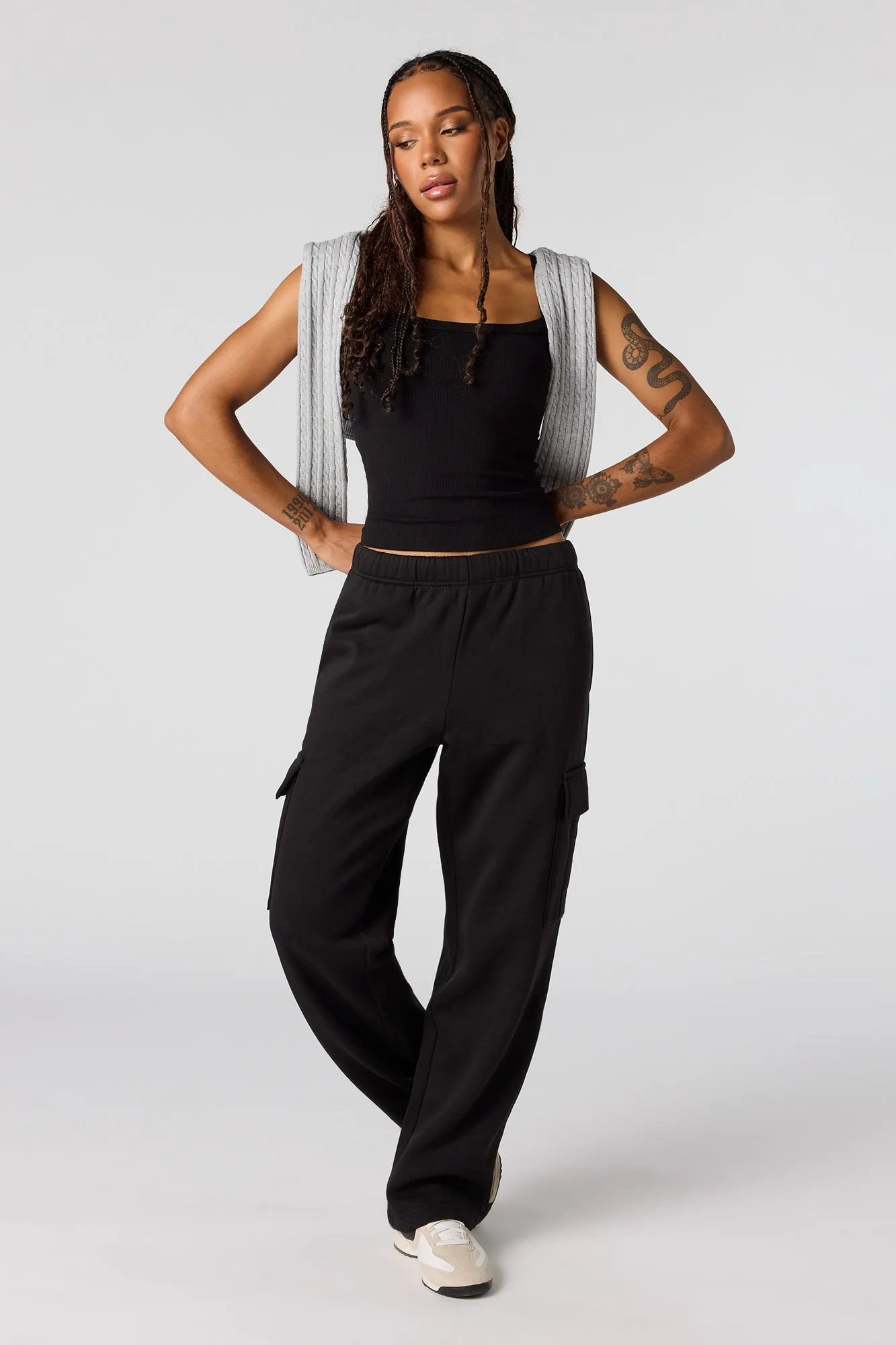 Wide Leg Cargo Sweatpant sold by Urban Planet product image thumbnail 5