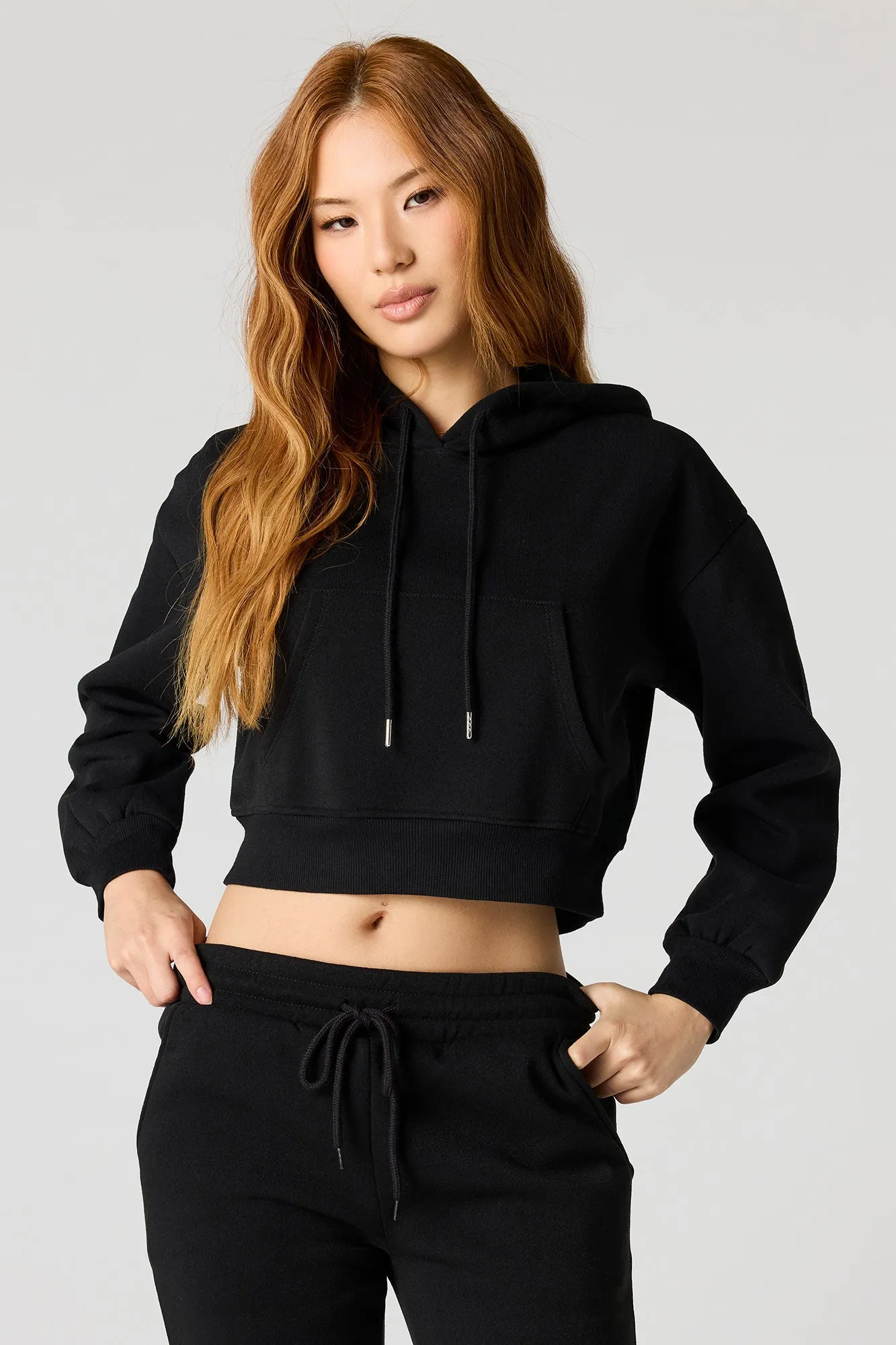 Fleece Cropped Hoodie sold by Urban Planet product image thumbnail 5