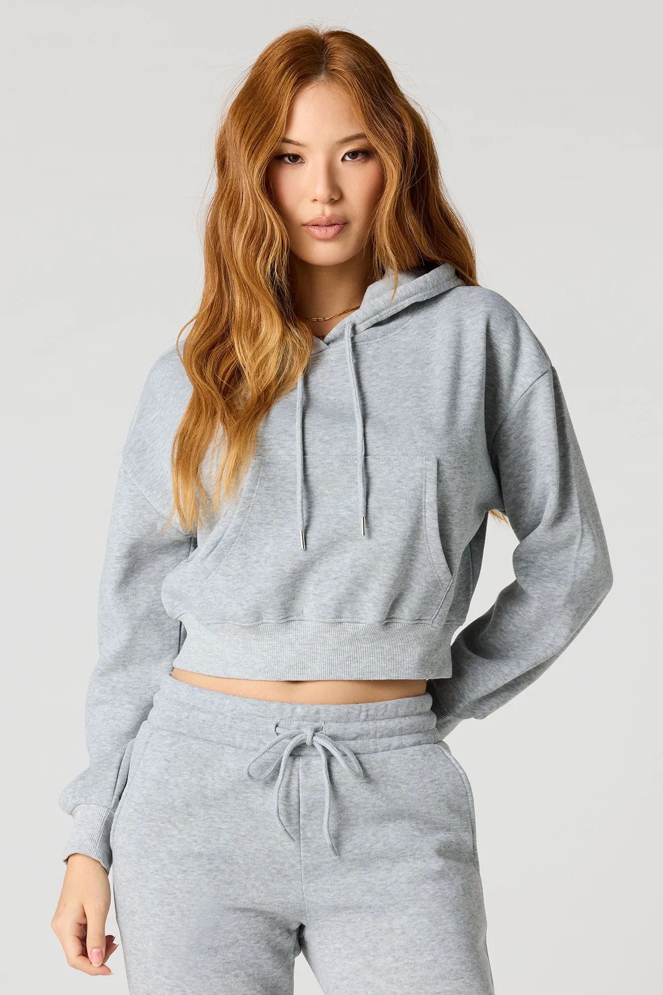 Fleece Cropped Hoodie sold by Urban Planet product image thumbnail 4
