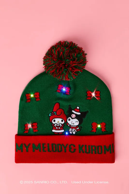 My Melody™ & Kuromi™ Christmas Light-Up Beanie sold by Urban Planet
