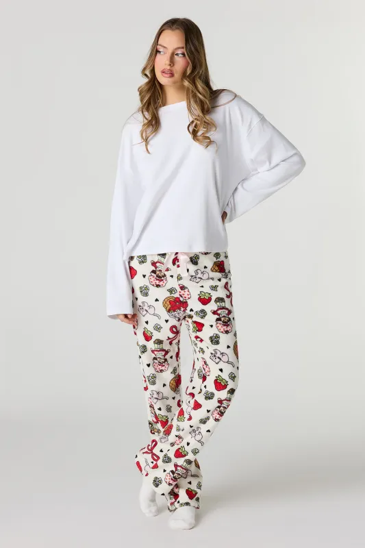 Strawberry Shortcake Print Plush Pajama Pant sold by Urban Planet