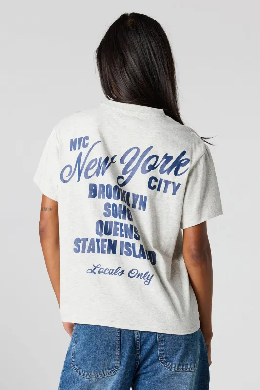 NYC Puff Print Boxy Boyfriend T-Shirt sold by Urban Planet