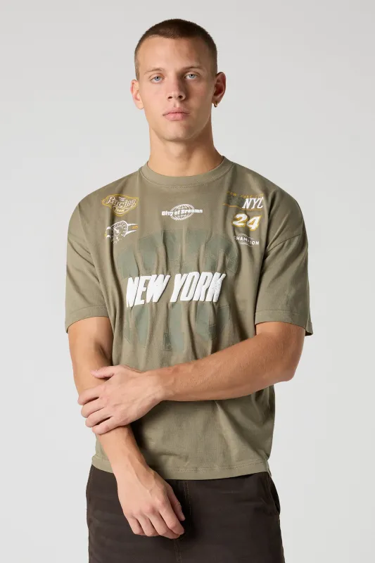 NYC Puff Print Relaxed T-Shirt sold by Urban Planet