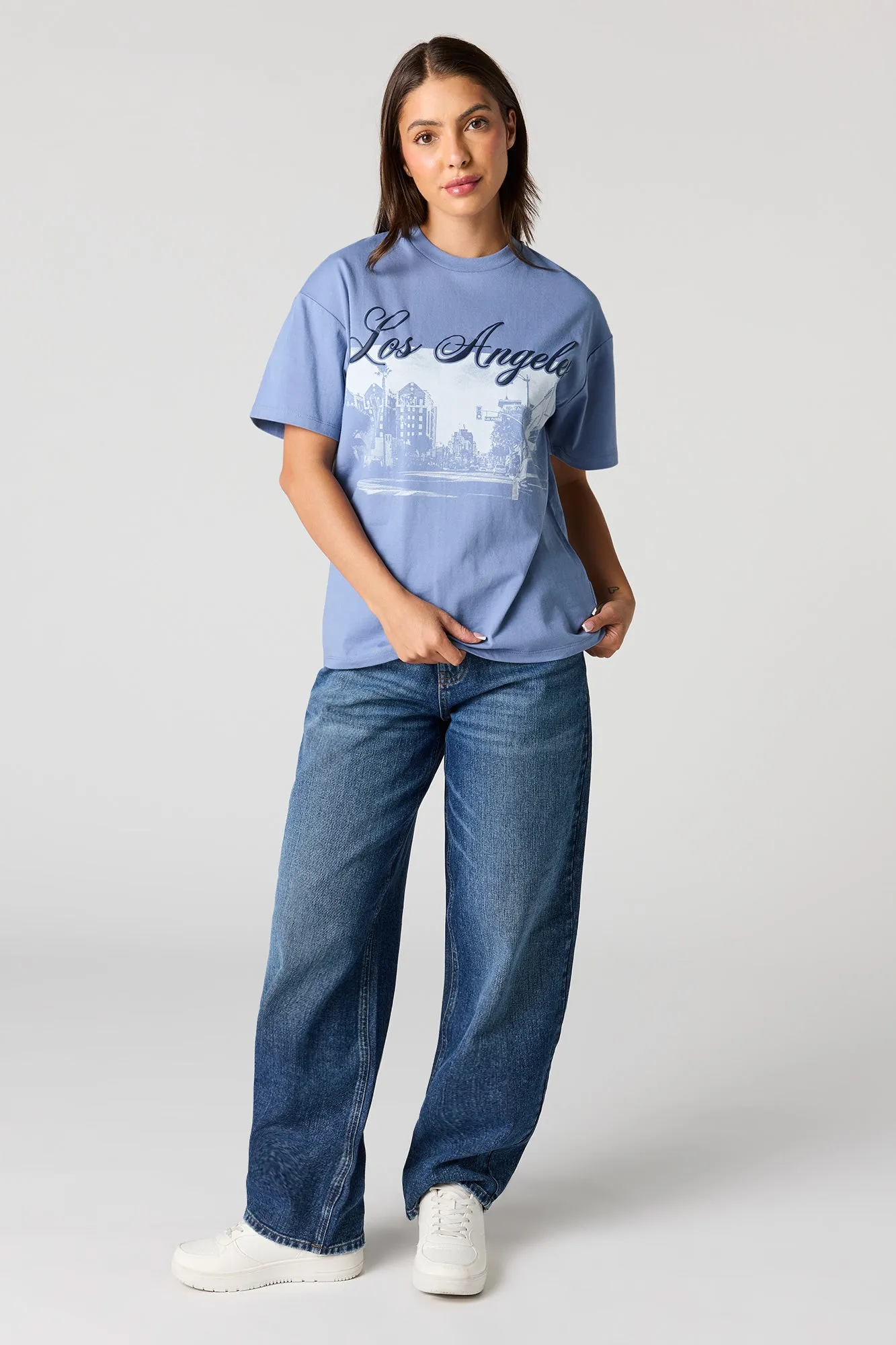 Luxe Heavy Cotton LA Graphic Boyfriend T-Shirt sold by Urban Planet product image thumbnail 3