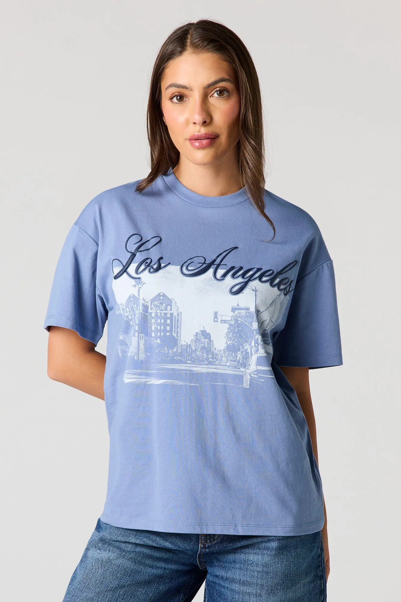 Luxe Heavy Cotton LA Graphic Boyfriend T-Shirt sold by Urban Planet product image thumbnail 2