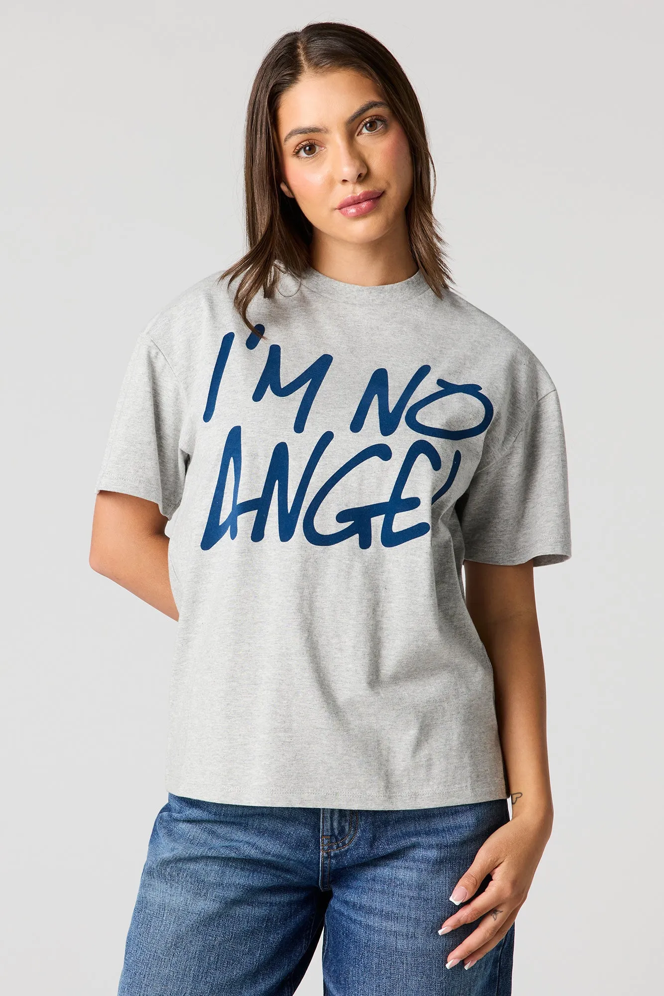 Luxe Heavy Cotton Angel Graphic Boyfriend T-Shirt sold by Urban Planet product image thumbnail 2