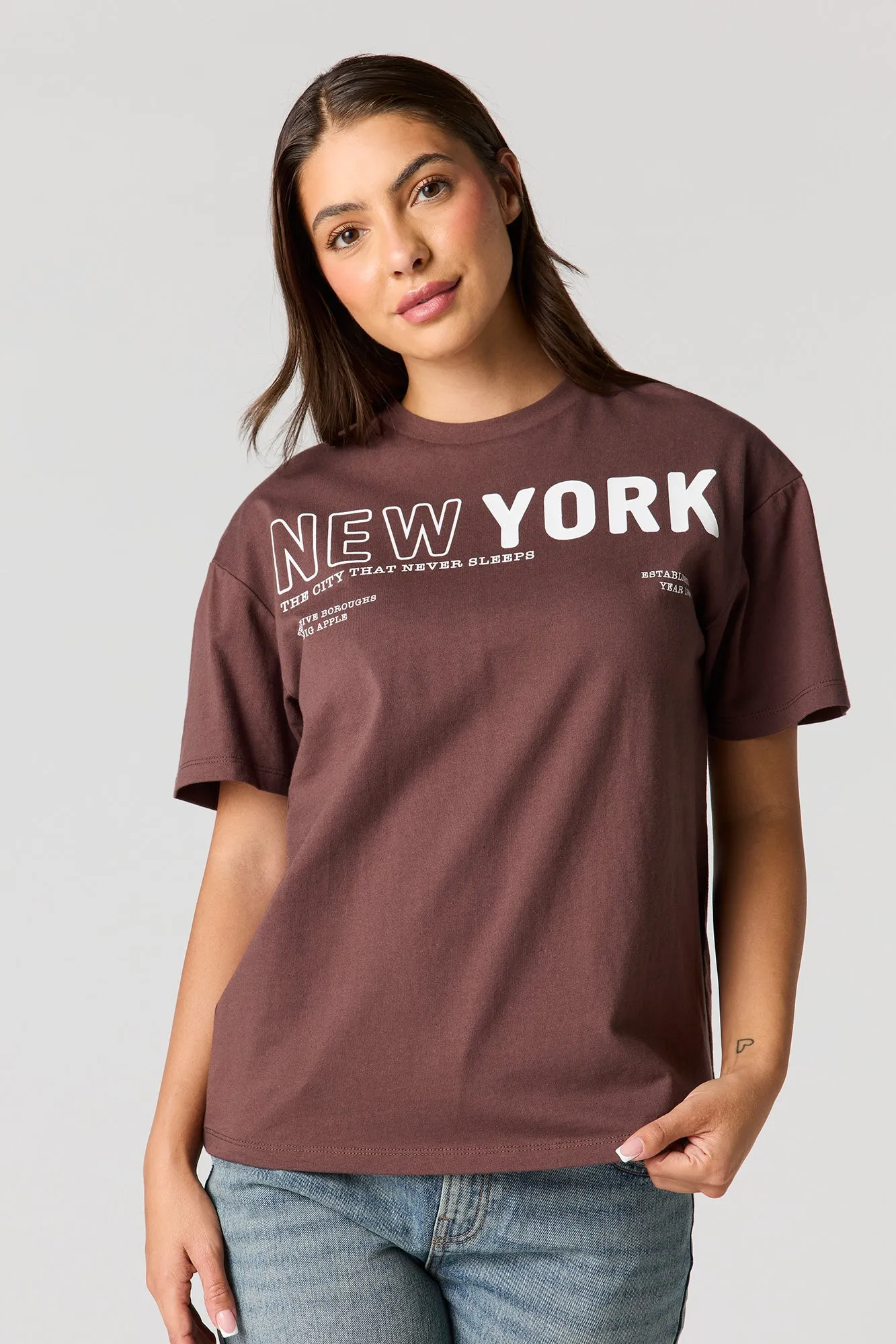 Luxe Heavy Cotton Graphic Boyfriend T-Shirt sold by Urban Planet product image thumbnail 5