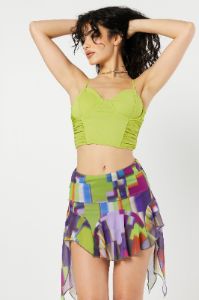 Ruched Mesh Bustier Top sold by Urban Planet