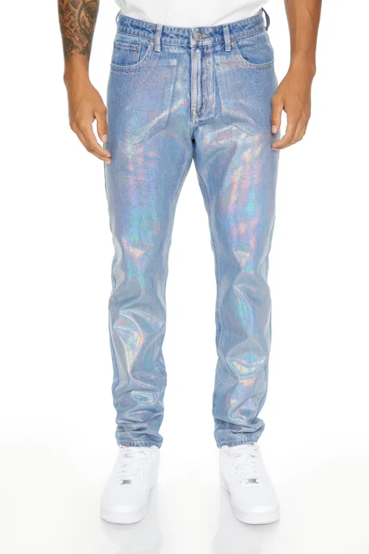 Jean mince iridescent sold by Urban Planet