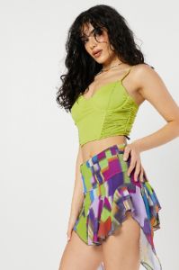 Ruched Mesh Bustier Top sold by Urban Planet