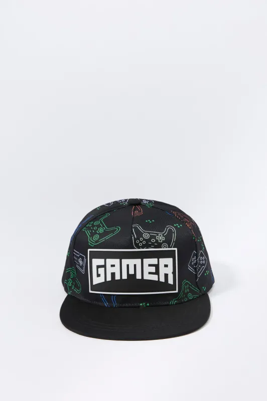 Boys Gamer Patch Controller Print Snapback Hat sold by Urban Planet