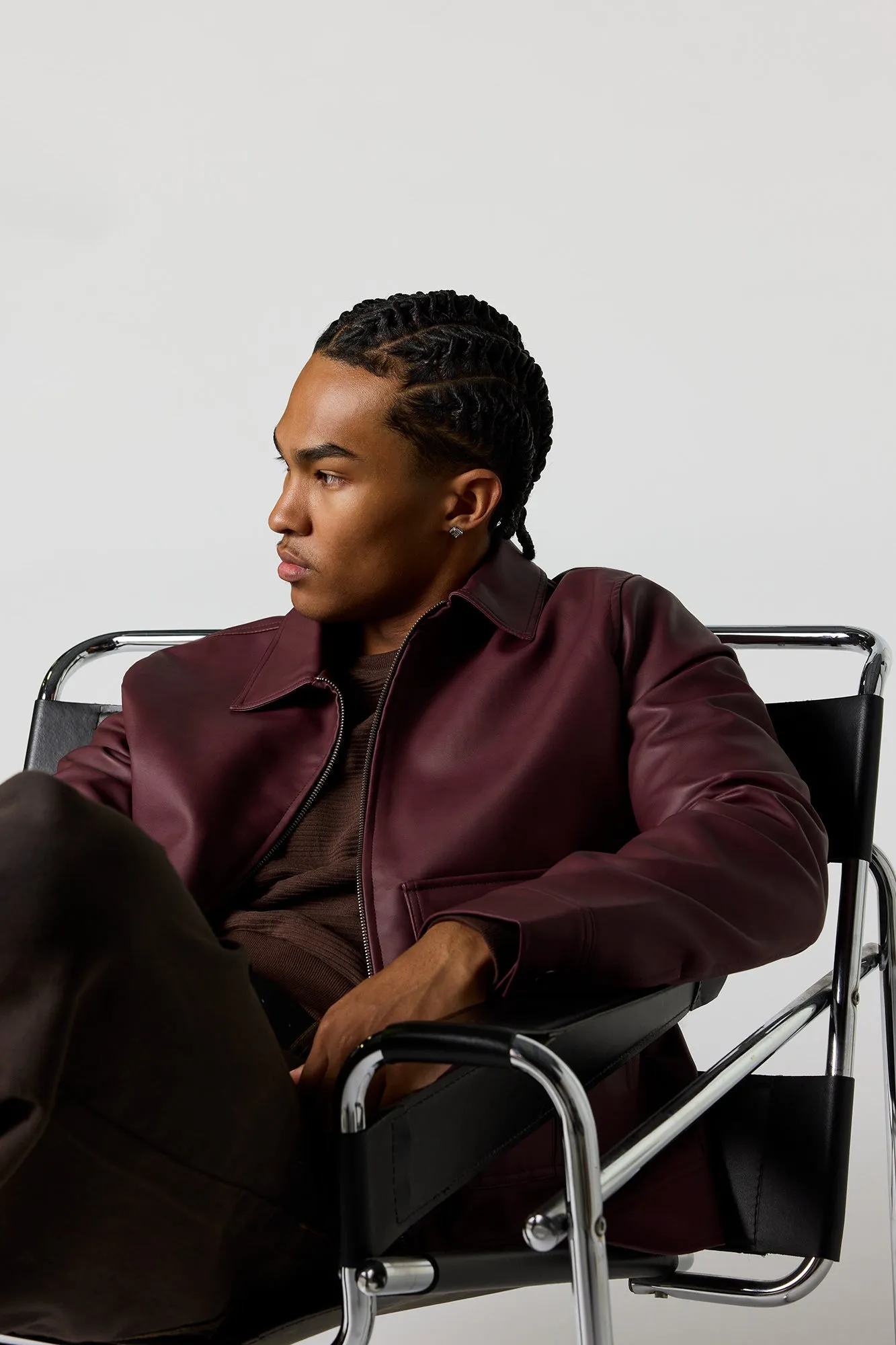 Faux Leather Bomber Jacket sold by Urban Planet