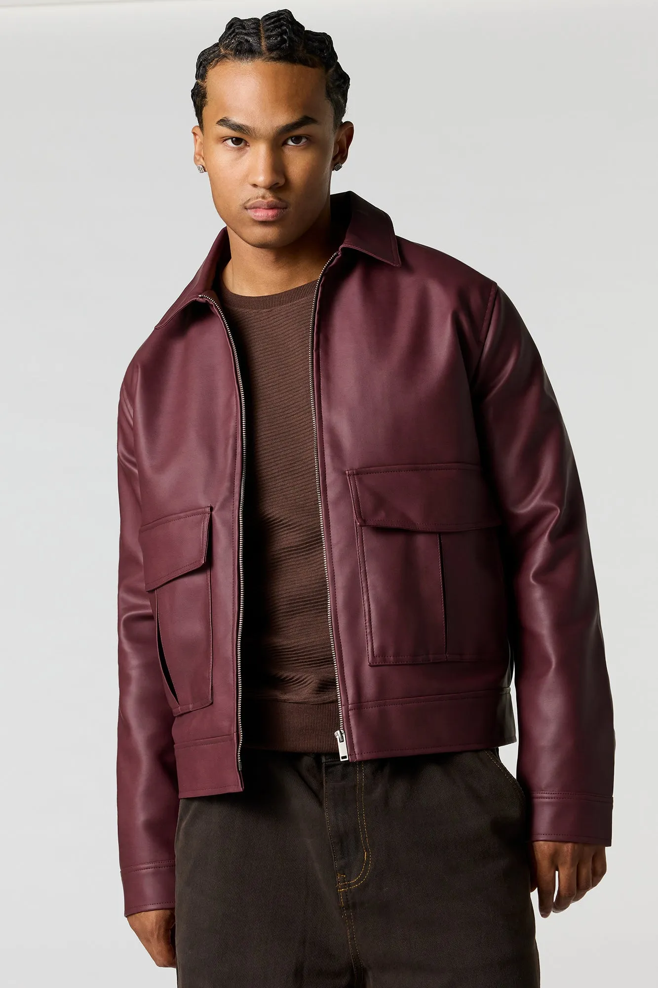 Faux Leather Bomber Jacket sold by Urban Planet product image thumbnail 4