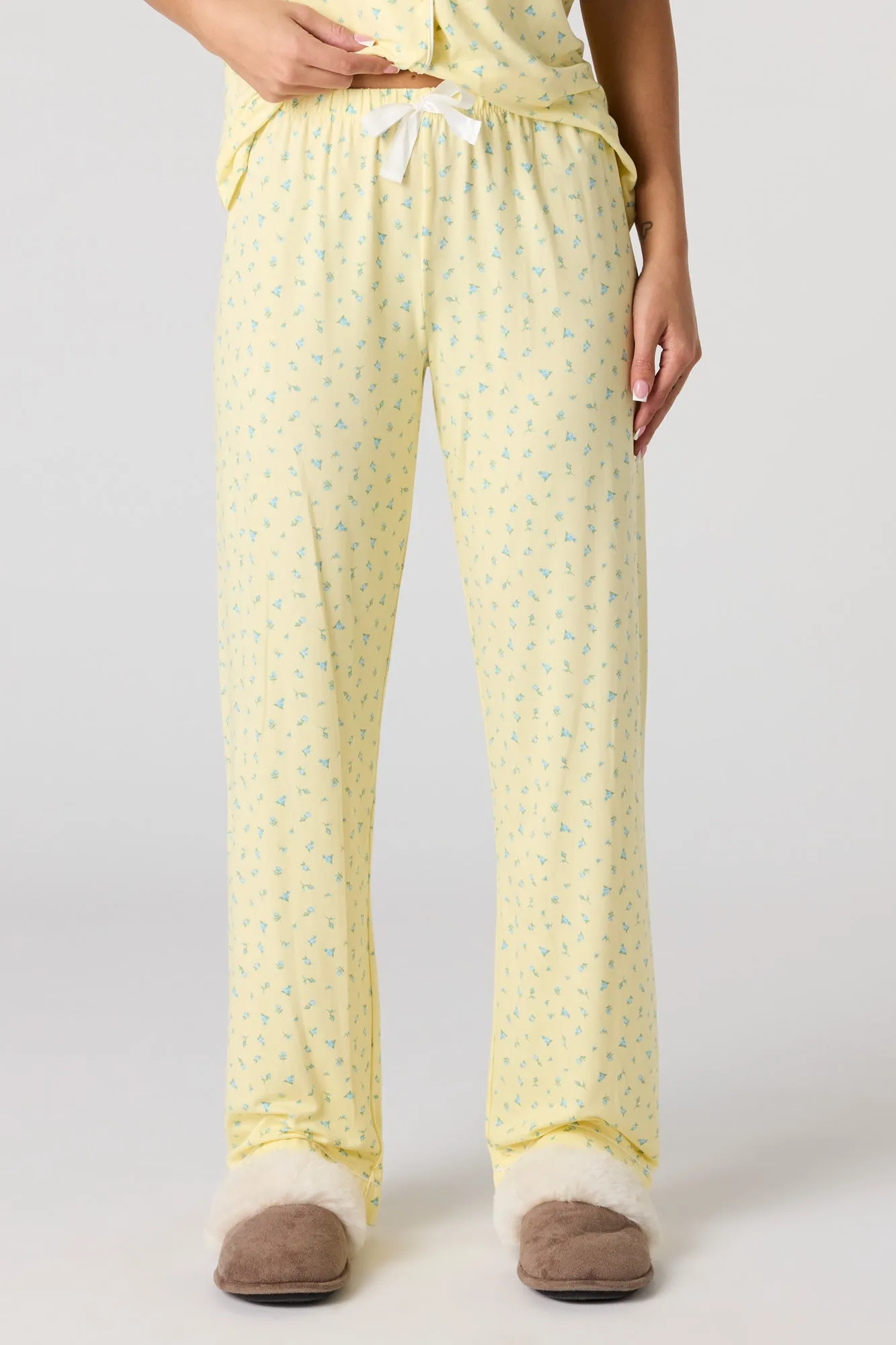 Printed Button-Up Top & Printed Pant Pajama Set sold by Urban Planet product image thumbnail 3