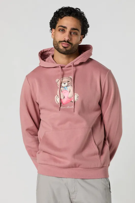 Heartbreak Teddy Graphic Fleece Hoodie sold by Urban Planet